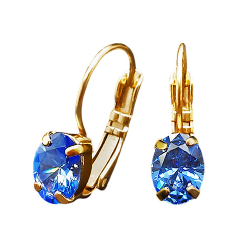 Earrings "Baroque Mirror II (Fancy Blue)" with Swarovski Zirconia Pure Brilliance crystals